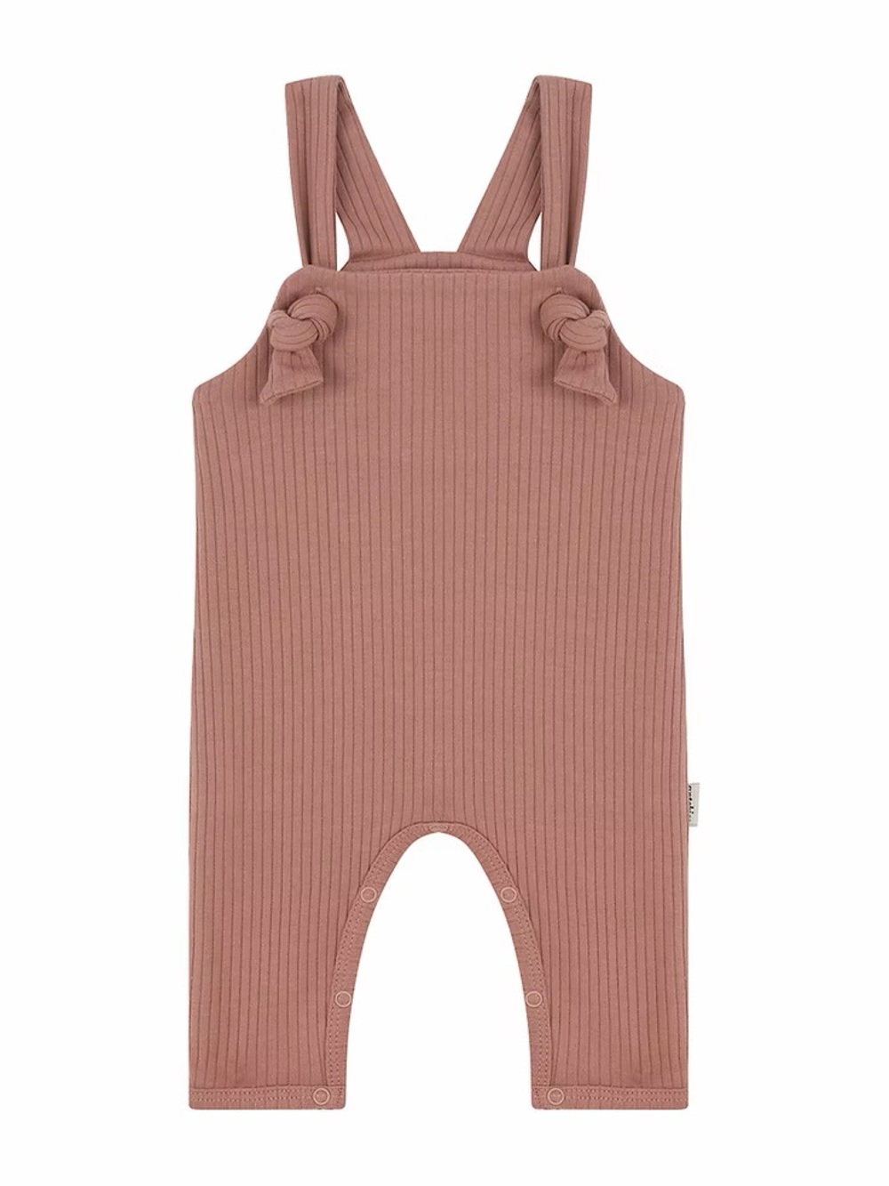 Baby Ribbed Mauve Overalls - 100% Organic Cotton